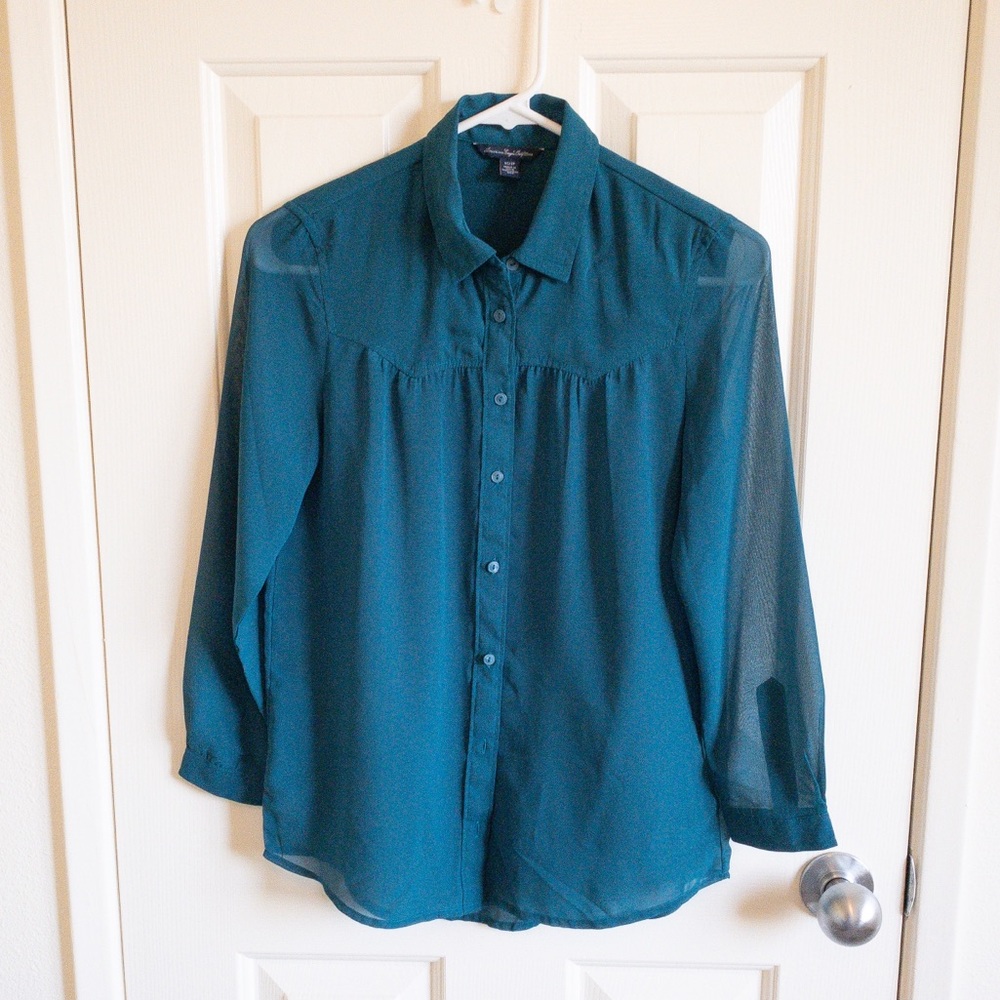 American Eagle Sheer Blouse - Picture 2 of 3